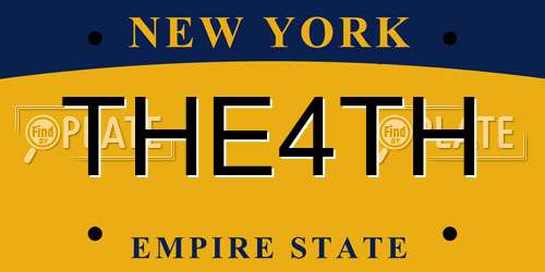 THE4TH New York License Plate