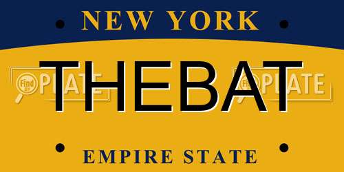 THEBAT New York License Plate