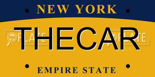THECAR New York License Plate