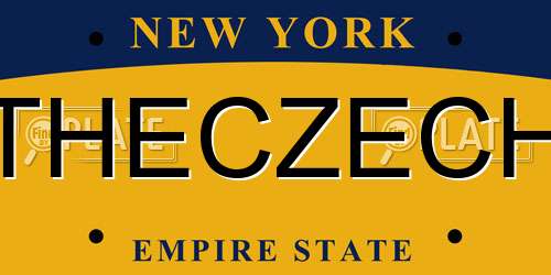 THECZECH New York License Plate