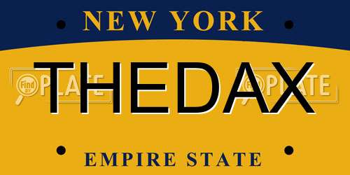 THEDAX New York License Plate