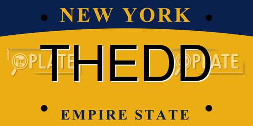 THEDD New York License Plate