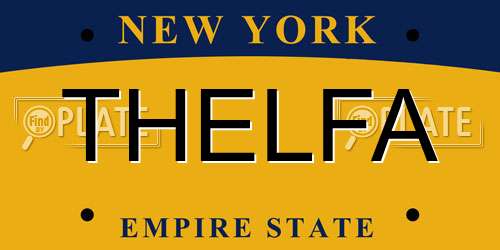 THELFA New York License Plate
