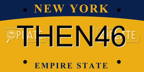 THEN46 New York License Plate