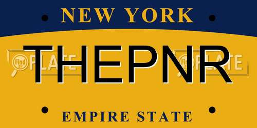 THEPNR New York License Plate