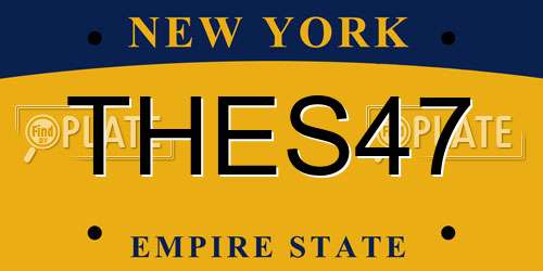 THES47 New York License Plate
