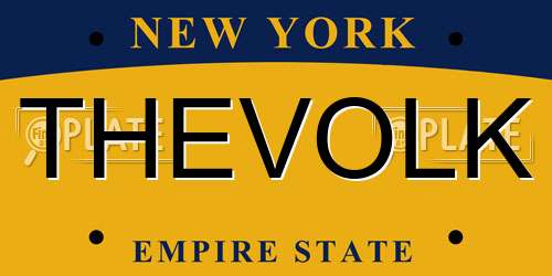 THEVOLK New York License Plate