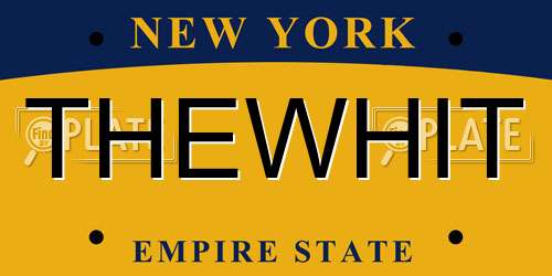 THEWHIT New York License Plate