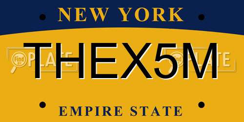 THEX5M New York License Plate