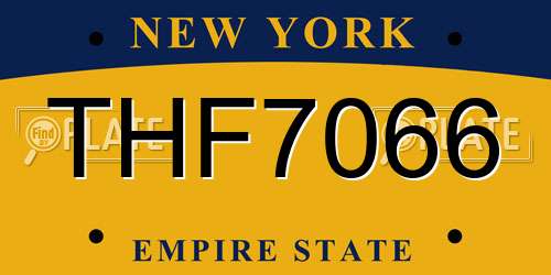 THF7066 New York License Plate