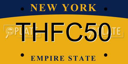 THFC50 New York License Plate