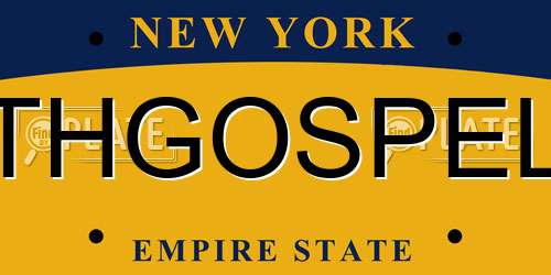 THGOSPEL New York License Plate