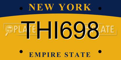 THI698 New York License Plate