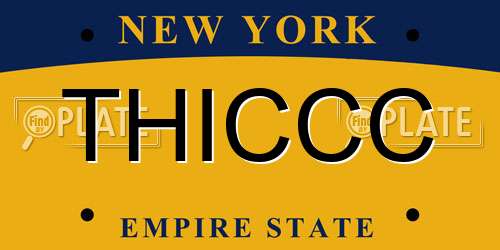 THICCC New York License Plate