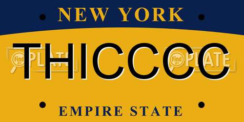 THICCCC New York License Plate