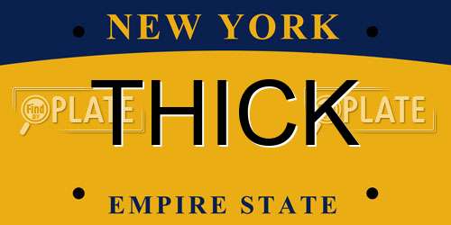 THICK New York License Plate