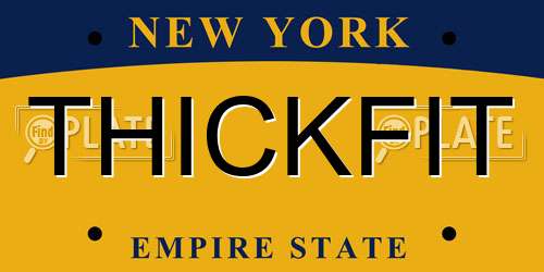 THICKFIT New York License Plate