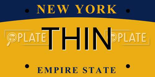 THIN New York License Plate