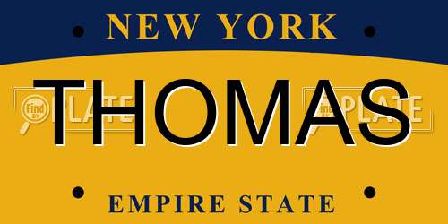 THOMAS New York License Plate