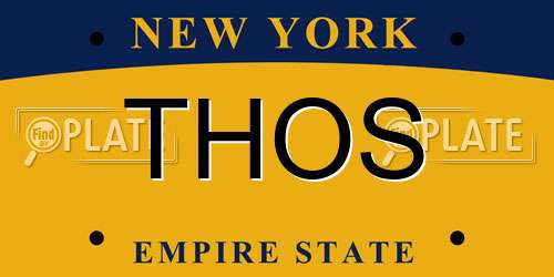 THOS New York License Plate