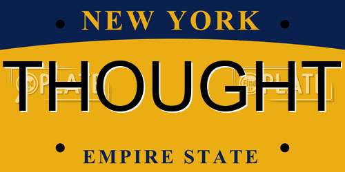 THOUGHT New York License Plate