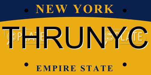 THRUNYC New York License Plate