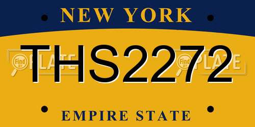 THS2272 New York License Plate