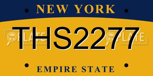 THS2277 New York License Plate