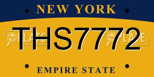 THS7772 New York License Plate