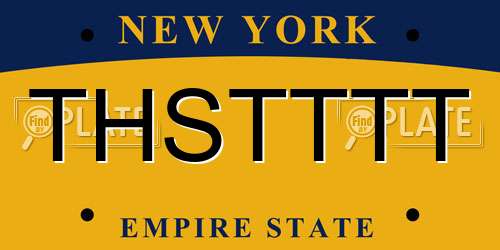 THSTTTT New York License Plate