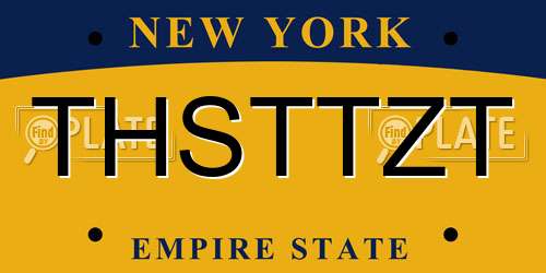 THSTTZT New York License Plate