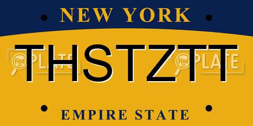 THSTZTT New York License Plate