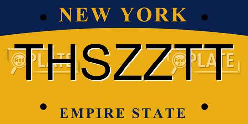 THSZZTT New York License Plate