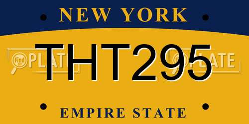 THT295 New York License Plate