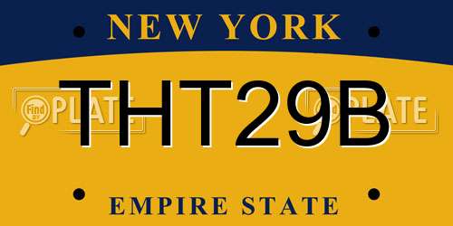 THT29B New York License Plate