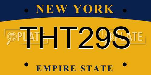 THT29S New York License Plate