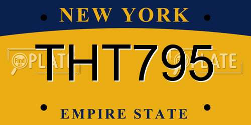 THT795 New York License Plate