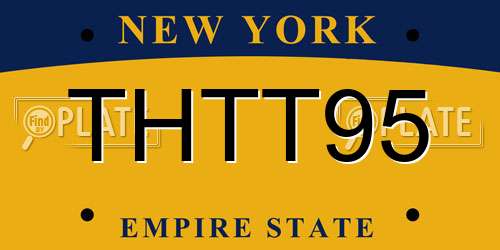 THTT95 New York License Plate