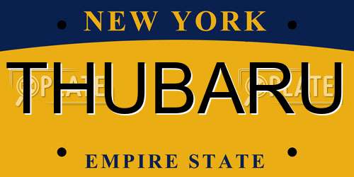 THUBARU New York License Plate