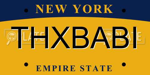 THXBABI New York License Plate