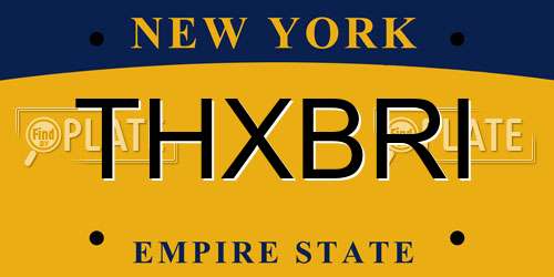 THXBRI New York License Plate