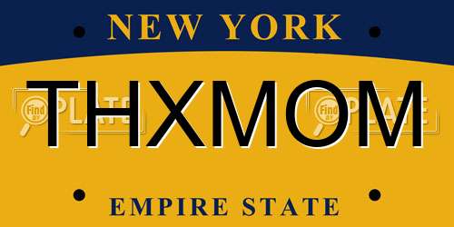 THXMOM New York License Plate