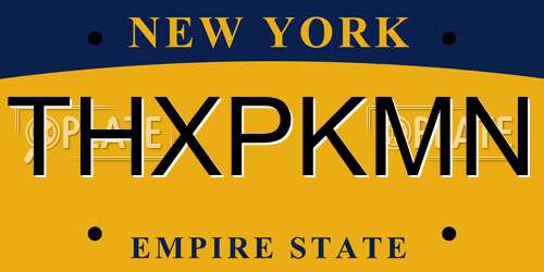 THXPKMN New York License Plate