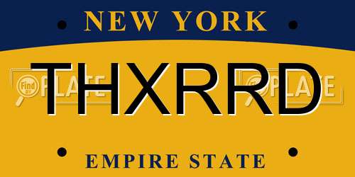 THXRRD New York License Plate
