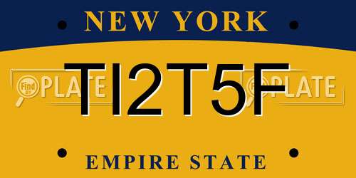 TI2T5F New York License Plate