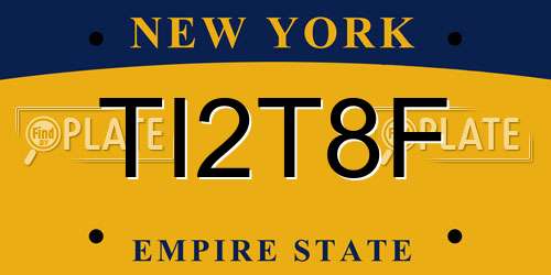 TI2T8F New York License Plate