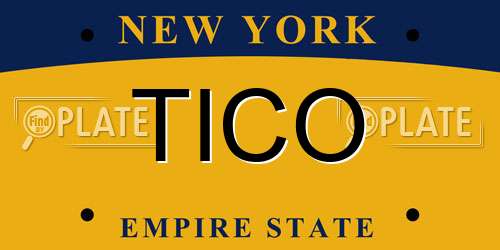 TICO New York License Plate