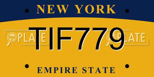 TIF779 New York License Plate