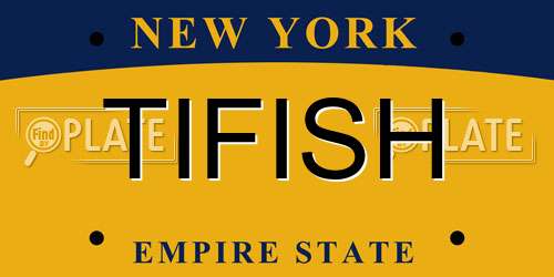 TIFISH New York License Plate