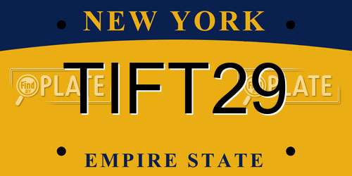 TIFT29 New York License Plate